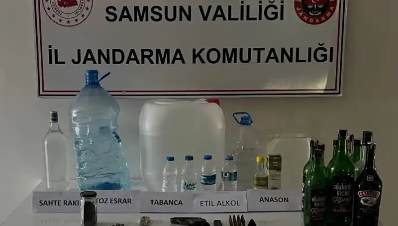 Samsun'da Tarihi Sahte İçki Operasyonu: Litrelerce Ele Geçirildi
